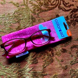 NWT Coloread by Foster Grant fashion reading glasses and coordinating case.
